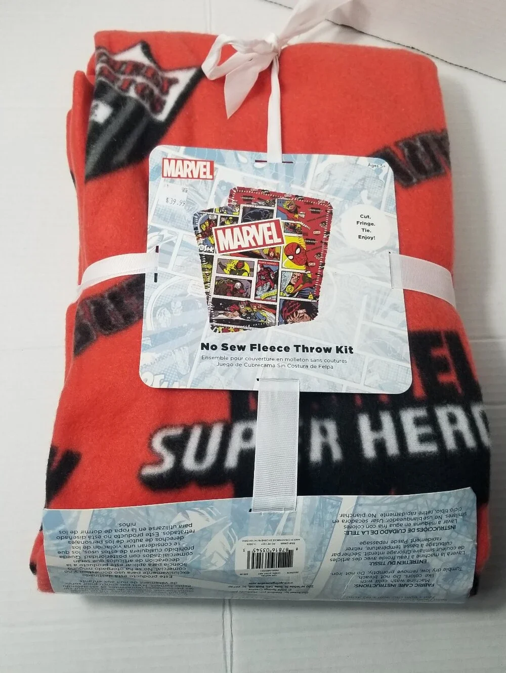 NWT MARVEL SUPER HERO NO SEW KIT (ONE PIECE FABRIC MISSING)